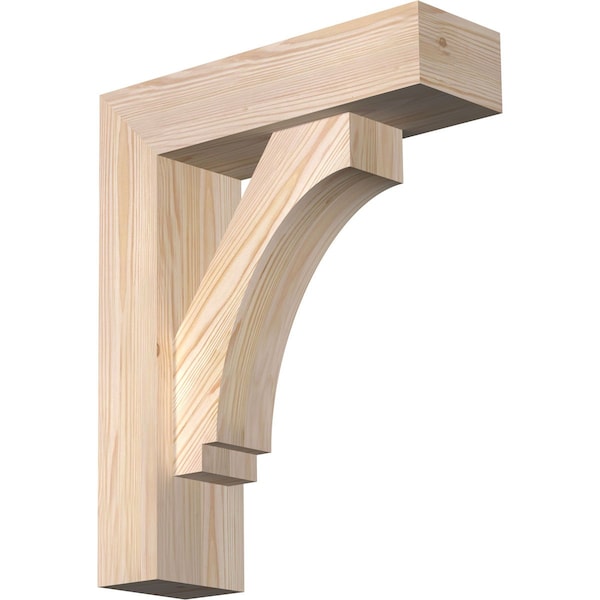 Ekena Millwork Imperial Block Smooth Bracket w/ Offset Brace, Douglas Fir, 5 1/2"W x 18"D x 22"H BKT0604X18X22IMP05SDF - main